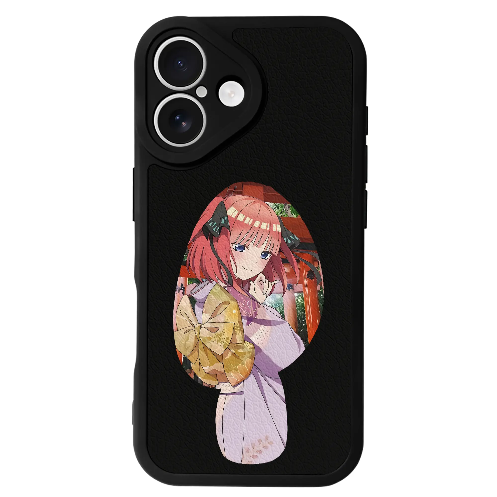 五等分の花嫁 グッズ 中野 二乃 - IPhone 16シリーズ対応 ・ シリコンスマホケース ・ レザー調 ・ 高精度フィット ・ 耐衝撃 ・ ワイヤレス充電対応 ・ 精密カット